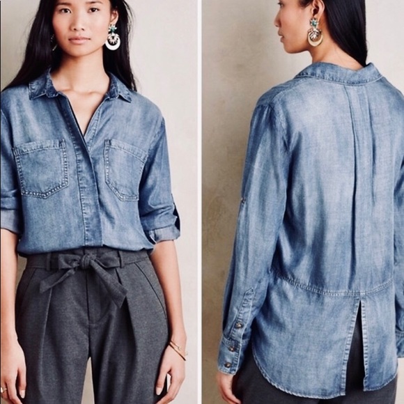 cloth & stone Tops - ❗️SALE-Anthropology cloth & Stone Jean Button up